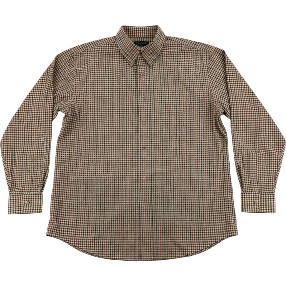 Jos. A. Bank Button Down Shirt Large Travelers Collection Plaid Cotton